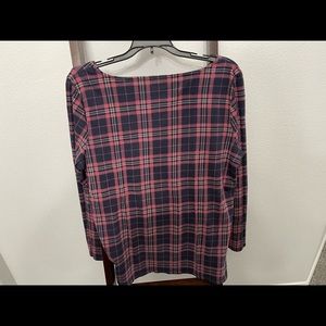 Checkered crew neck long sleeve shirt from Talbots
